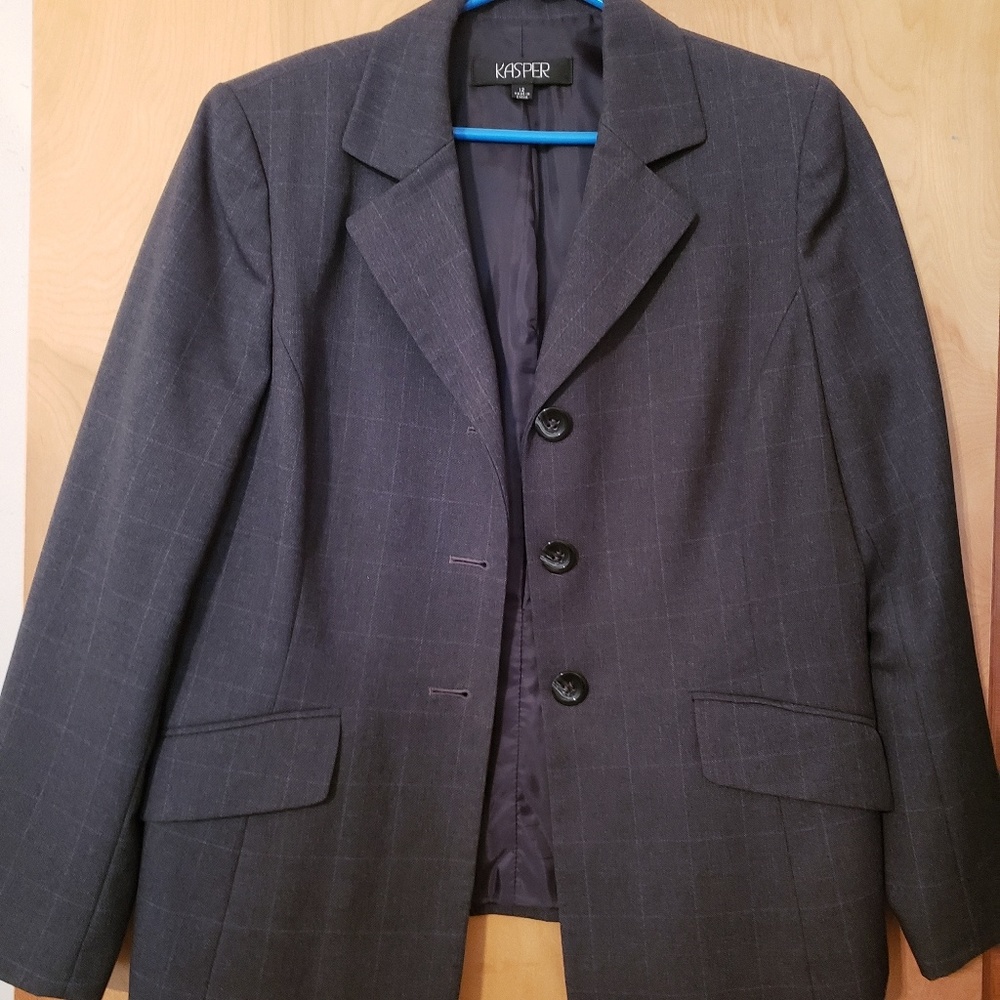 Kasper Gray Jacket Subtle Pattern-Have Slacks 2 - image 1